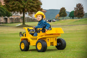 KINGTOYS.ca 2026 CAT Dump Truck 12V Kids Ride-On with Remote Control, Working Shovel & Realistic Construction Sounds With RC