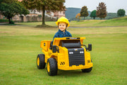 KINGTOYS.ca 2026 CAT Dump Truck 12V Kids Ride-On with Remote Control, Working Shovel & Realistic Construction Sounds With RC