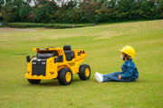 KINGTOYS.ca 2026 CAT Dump Truck 12V Kids Ride-On with Remote Control, Working Shovel & Realistic Construction Sounds With RC