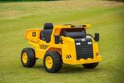 KINGTOYS.ca 2026 CAT Dump Truck 12V Kids Ride-On with Remote Control, Working Shovel & Realistic Construction Sounds With RC