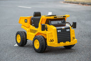 KINGTOYS.ca 2026 CAT Dump Truck 12V Kids Ride-On with Remote Control, Working Shovel & Realistic Construction Sounds With RC