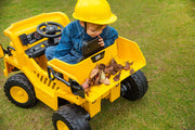 KINGTOYS.ca 2026 CAT Dump Truck 12V Kids Ride-On with Remote Control, Working Shovel & Realistic Construction Sounds With RC