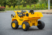 KINGTOYS.ca 2026 CAT Dump Truck 12V Kids Ride-On with Remote Control, Working Shovel & Realistic Construction Sounds With RC