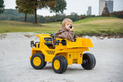 KINGTOYS.ca 2026 CAT Dump Truck 12V Kids Ride-On with Remote Control, Working Shovel & Realistic Construction Sounds With RC
