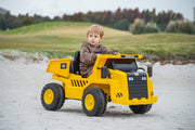KINGTOYS.ca 2026 CAT Dump Truck 12V Kids Ride-On with Remote Control, Working Shovel & Realistic Construction Sounds With RC