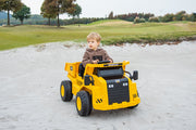 KINGTOYS.ca 2026 CAT Dump Truck 12V Kids Ride-On with Remote Control, Working Shovel & Realistic Construction Sounds With RC