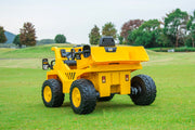 KINGTOYS.ca 2026 CAT Dump Truck 12V Kids Ride-On with Remote Control, Working Shovel & Realistic Construction Sounds With RC