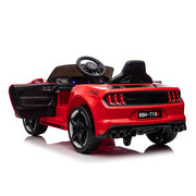 2022 Mustang Style Ride on12V Battery & Hydraulics | Siège en cuir et pneus en caoutchouc à distance rouge
