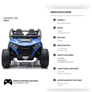 24V Power Mx Dune Buggy Kids Ride On 2 Seater Car 4WD, Rubber Tires Leather Seat With RC