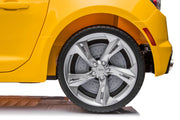 KINGTOYS.ca 12V Chevrolet Camaro 2SS Kids Ride On One Seater Electric Car with Leather Seat, Rubber Tires and RC