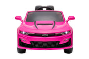 KINGTOYS.ca 12V Chevrolet Camaro 2SS Kids Ride On One Seater Electric Car with Leather Seat, Rubber Tires and RC