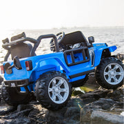 2025 12V Jeep Wrangler Style Kids Ride On One Seater Cars Leather Seat Rubber Tires With RC