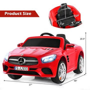 2024 12V Mercedes-Benz SL500 Kids Ride On Car with Remote Control, Music, Horn, Spring Suspension, Safety Lock (White)