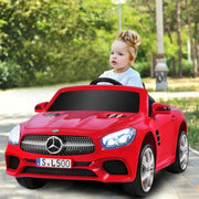 2024 12V Mercedes-Benz SL500 Kids Ride On Car with Remote Control, Music, Horn, Spring Suspension, Safety Lock (White)