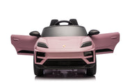 KINGTOYS.ca Licensed 24V Porsche Macan Turbo EV Kids Ride on One Seater cars, Rubber Tires, Leather Seat, with RC