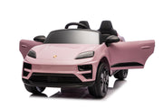 KINGTOYS.ca Licensed 24V Porsche Macan Turbo EV Kids Ride on One Seater cars, Rubber Tires, Leather Seat, with RC