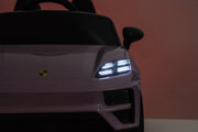 KINGTOYS.ca Licensed 24V Porsche Macan Turbo EV Kids Ride on One Seater cars, Rubber Tires, Leather Seat, with RC