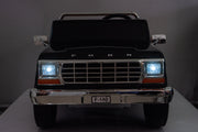KINGTOYS.ca Licensed 1980 24V Ford 150 2 Seater Kids Ride on Truck, Leather Seat, Rubber Tires, with RC
