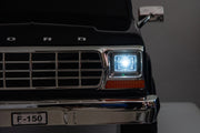 KINGTOYS.ca Licensed 1980 24V Ford 150 2 Seater Kids Ride on Truck, Leather Seat, Rubber Tires, with RC