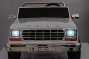KINGTOYS.ca Licensed 1980 24V Ford 150 2 Seater Kids Ride on Truck, Leather Seat, Rubber Tires, with RC