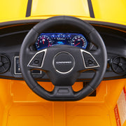 KINGTOYS.ca 12V Chevrolet Camaro 2SS Kids Ride On One Seater Electric Car with Leather Seat, Rubber Tires and RC