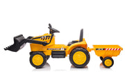 KINGTOYS.ca 2026 12V Excavator Tractor Trailer Kids Ride On One Seater Electric Truck with RC and Wagon