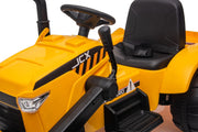 KINGTOYS.ca 2026 12V Excavator Tractor Trailer Kids Ride On One Seater Electric Truck with RC and Wagon