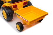 KINGTOYS.ca 2026 12V Excavator Tractor Trailer Kids Ride On One Seater Electric Truck with RC and Wagon