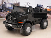 KINGTOYS.ca 2027 24V Ultimate XXL Mercedes Benz Zetros 2 Seater Kids Ride On Truck, EVA Rubber Foam Titres, Leather Seat with Remote Control