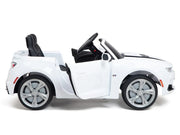 KINGTOYS.ca 12V Chevrolet Camaro 2SS Kids Ride On One Seater Electric Car with Leather Seat, Rubber Tires and RC