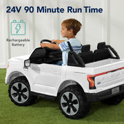 Licensed 24V Ford F150 Lighting Edition Kids Ride on 2 Seater Truck, Rubber Tires with Remote Control