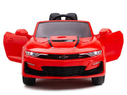 KINGTOYS.ca 12V Chevrolet Camaro 2SS Kids Ride On One Seater Electric Car with Leather Seat, Rubber Tires and RC