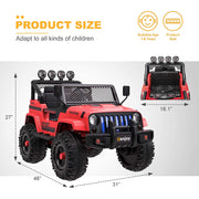 2024 12V Jeep Wrangler Style Kids Ride On 1 Seater Cars with Parental Remote Control