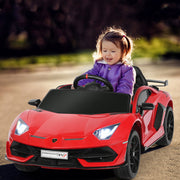 Lamborghini Aventador SVJ 12v Kids Ride sur la voiture avec une télécommande rose