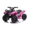 Les enfants roulent sur ATV rose