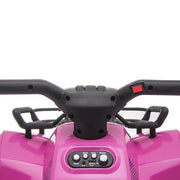 Les enfants roulent sur ATV rose