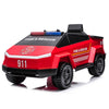 2025 12V Cyber Fire Fighter Truck Kids Ride On 1 Seater, Lights, Siren, Storage Space, Rubber Tires, Leather Seat, With Remote Control