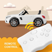 2024 12V Mercedes-Benz SL500 Kids Ride On Car with Remote Control, Music, Horn, Spring Suspension, Safety Lock (White)
