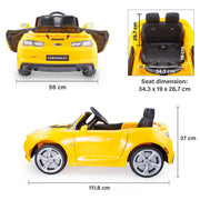 2023 Licensed 12V Chevrolet Camaro 2SS Kids Ride On 1 Seater Cars Leather Seat & Rubber Tires RC