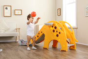 Kids, Toddlers and Baby Indoor/Outdoor Giraffe Slide with Full Step and Basketball Ring
