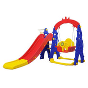 Luxury 5 in 1 Castle Edition Playset Toddlers and Baby Slide with Full Step, Swing, Basket Ball Net