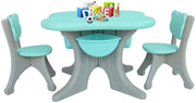 Kids and Toddlers Bear Table Set with 2 Chairs and Storage Baskets