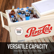 Permasteel Patio Cooler Pepsi-Cola Styling - 80qt - blanc
