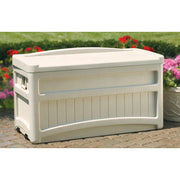 Suncast 73 Gallon Deck Box with Seat and Wheels