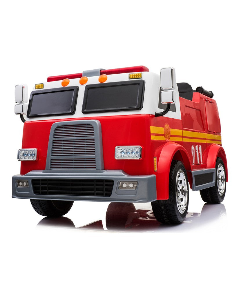 2026 24V Fire Truck 2 Seater Kids Ride On Car with Water Blaster Walki ...